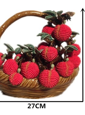 石湾公仔陶瓷满堂红摆件玄关客厅电视柜荔枝装饰品乔迁新居送礼品