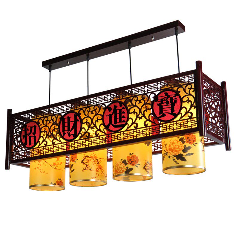 中式仿古吊灯复古吧台收银台灯具饭店餐厅灯笼酒店前台大厅木艺灯