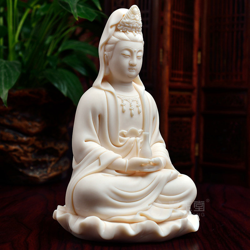 戴玉堂陶瓷随身佛小佛像观世音菩萨像供奉家用摆件玉红瓷坐荷观音