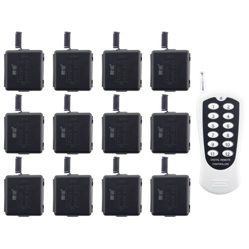 晟涵直流12V分体1拖2路3路4路6路8路1拖12路无线遥控开关点动自锁