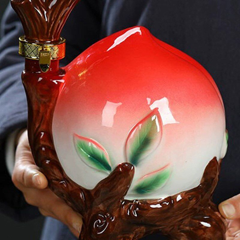 景德镇陶瓷酒瓶2斤5斤装高档摆件装饰寿桃祝寿喜宴家用白酒空酒壶