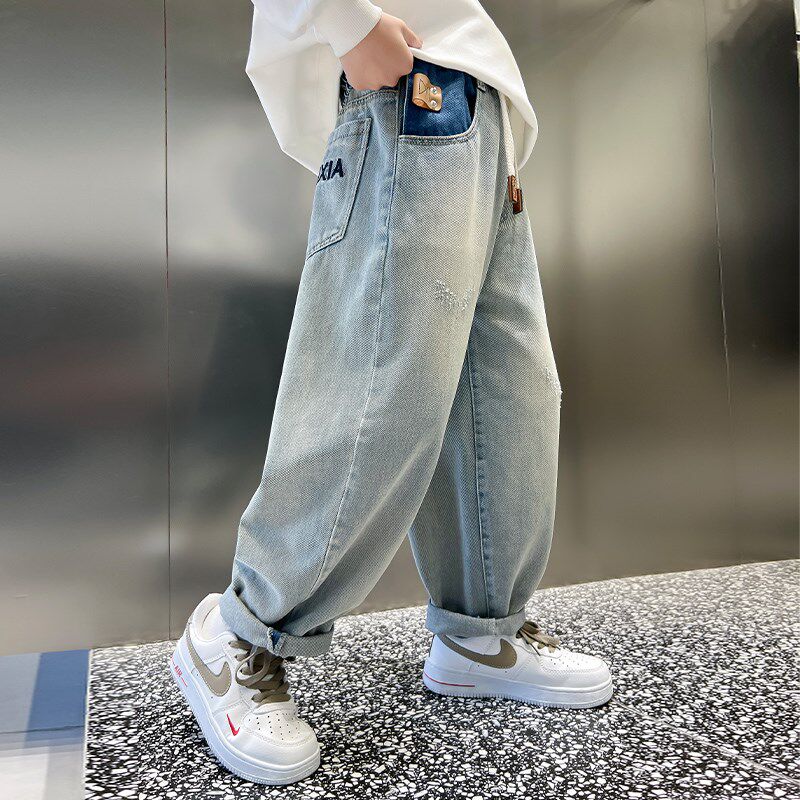 童装男童秋装裤子2024新款儿童牛仔裤秋季春秋款男孩休闲中大童潮