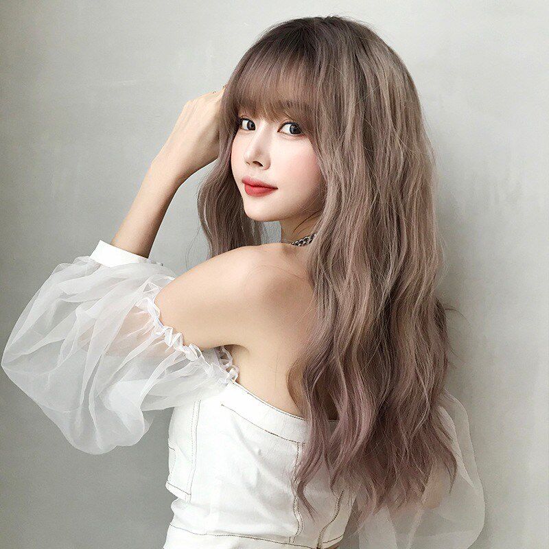 假发女新款长发微卷波浪自然刘海蓬松整顶发套网红长卷发全头发套