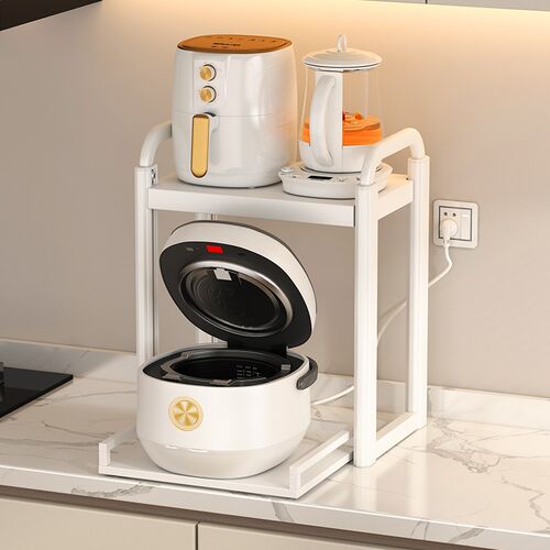 厨房微波炉置物架放烤箱电饭锅家用双层收纳架灶台上方架子可调节