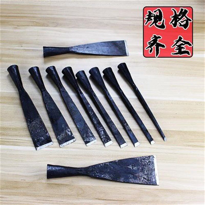 夹钢锻打木工凿子手工锻打老凿子扁平铲子木工工具老式凿子包邮