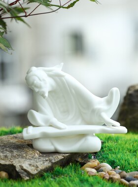 创意陶瓷人物摆件客厅博古架书房书架办公室桌面新中式禅意装饰品