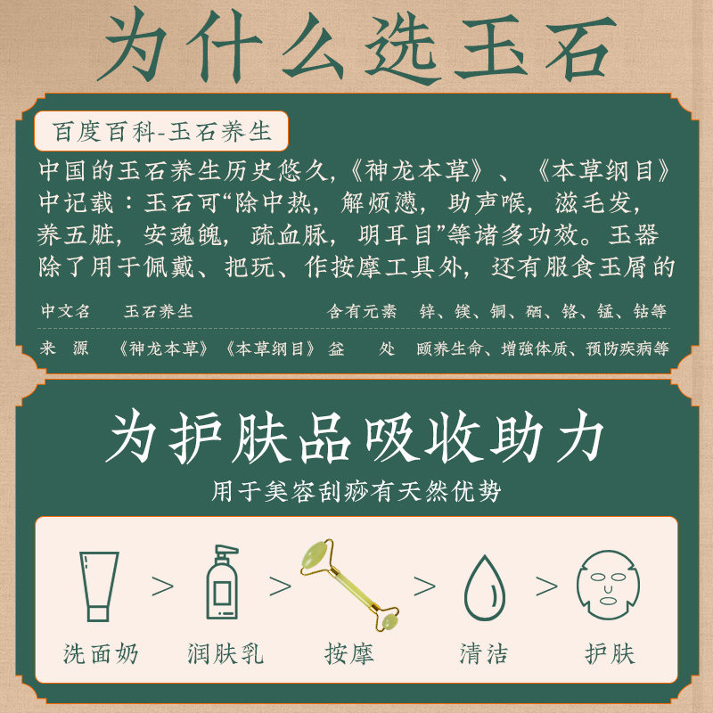 天然岫岩玉石脸部滚轮按摩器眼部拨筋美容提拉紧致V脸玉推脸神器