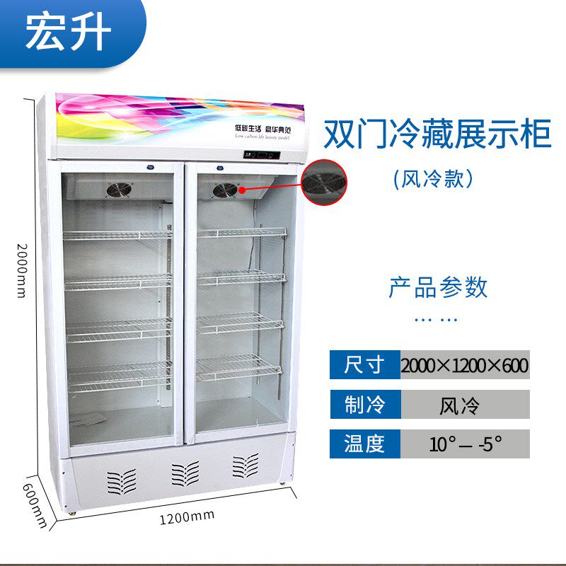 双开门纯风冷立体式展示柜冷藏保鲜柜饮料柜鲜花柜