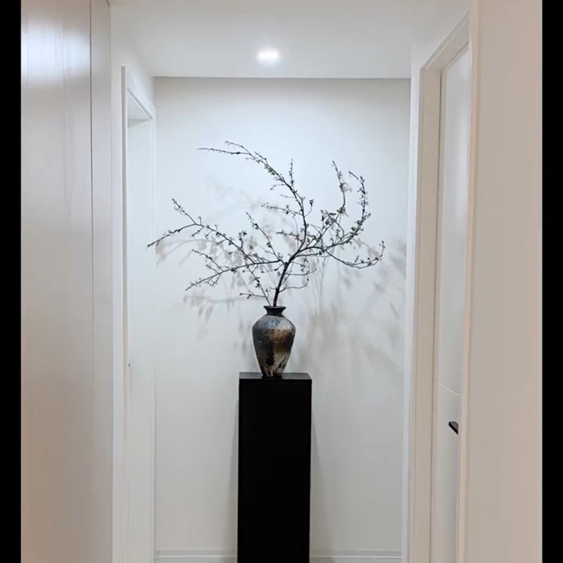 diy侘寂风边几展台方形木墩子花架原木茶几复古自然实木底座摆件