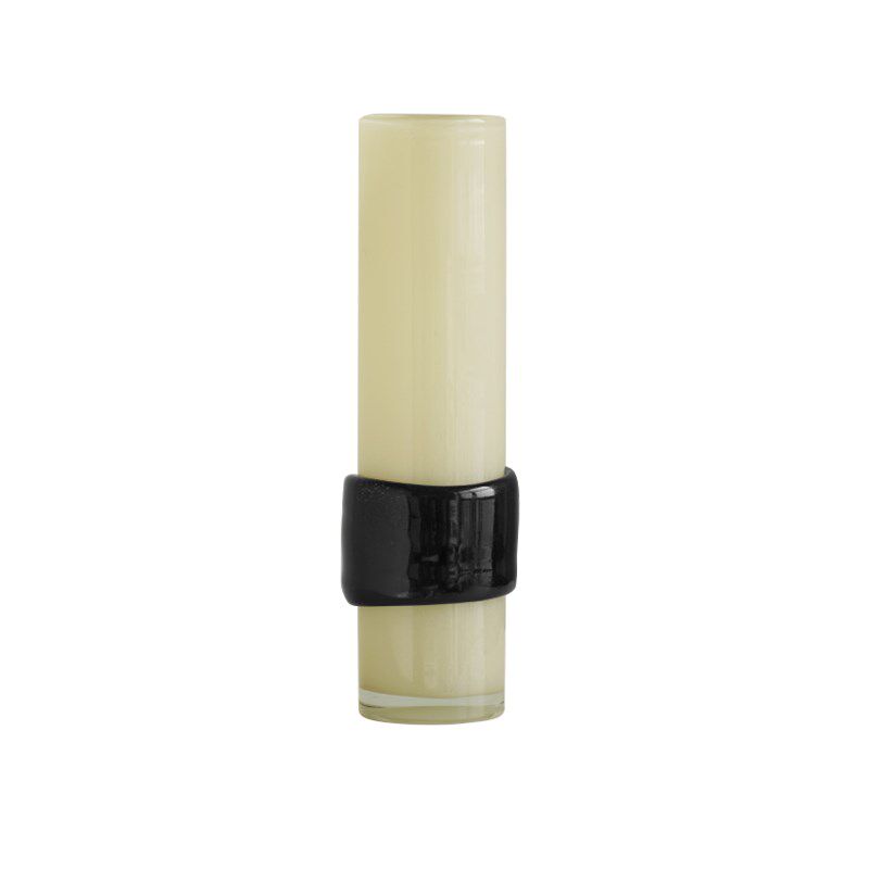 缪斯家 黑腰带/中古风奶黄琉璃花瓶手工加厚玻璃花器艺术摆件