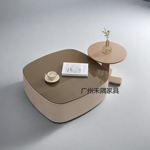 意式轻奢岩板小户型客厅茶几