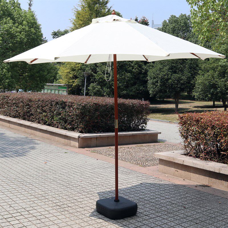 户外中柱伞实木庭院仿古太阳伞防雨遮阳婚庆广告伞2.7米奶茶店伞