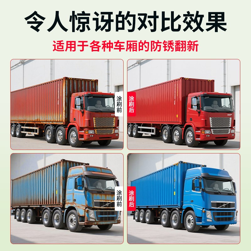 货车车厢油漆解放卡车汽车箱专用翻新防腐防锈白色蓝色金属漆红漆