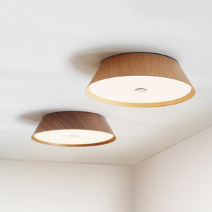 原木风黑胡桃房间小客厅书房吸顶灯创意餐厅卧室主灯木质灯具 日式