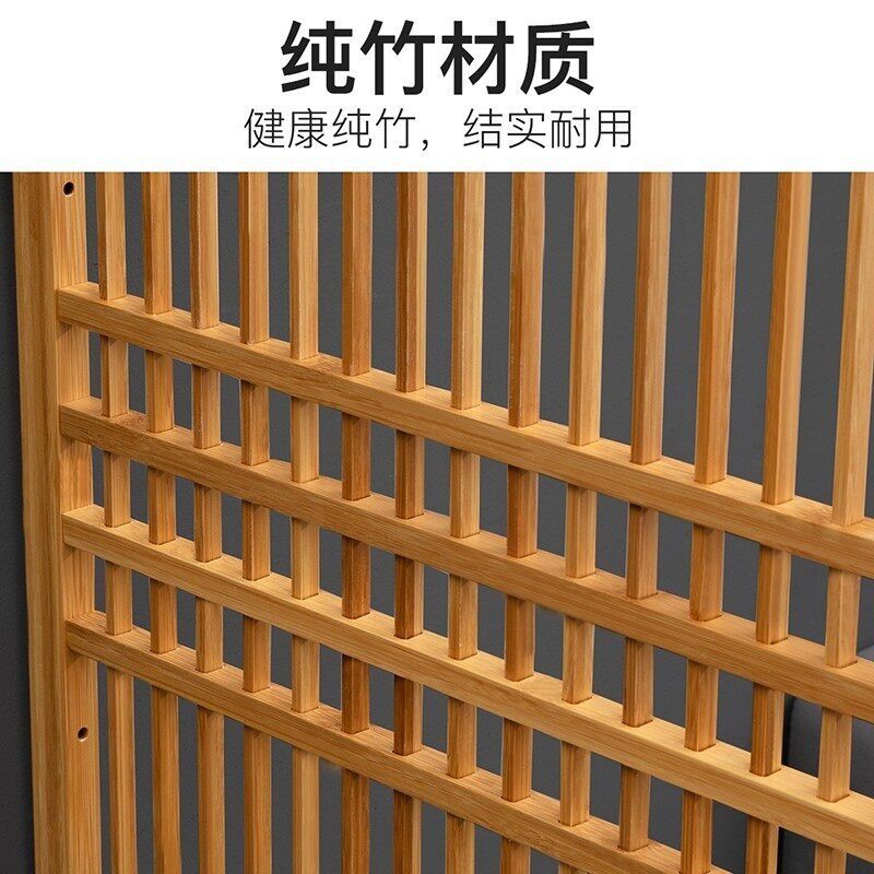 新中式屏风隔断楠竹镂空格栅装饰客厅入户办公室茶室进门遮挡玄关