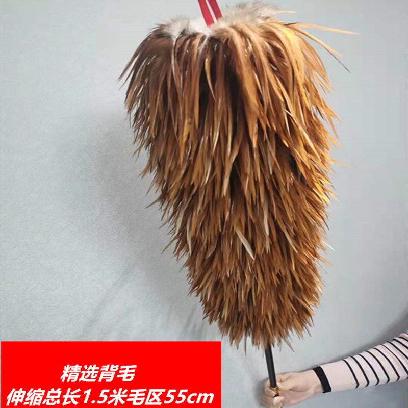 包邮鸡毛掸子加厚纯手工家用汽车用除尘扫灰家务清洁不掉毛禅子