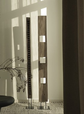 栗石《浮光掠影》复古装置艺术客厅落地摆件侘寂风民宿软装饰品