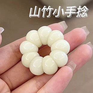 小红薯同款奶白山竹猪大肠菩提手串指尖文玩念珠女盘玩佛珠手指捻