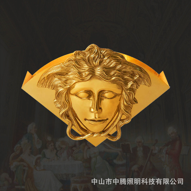 法式全铜壁灯欧式别墅奢华复古过道走廊玄关门厅灯饰古典脱蜡铜灯