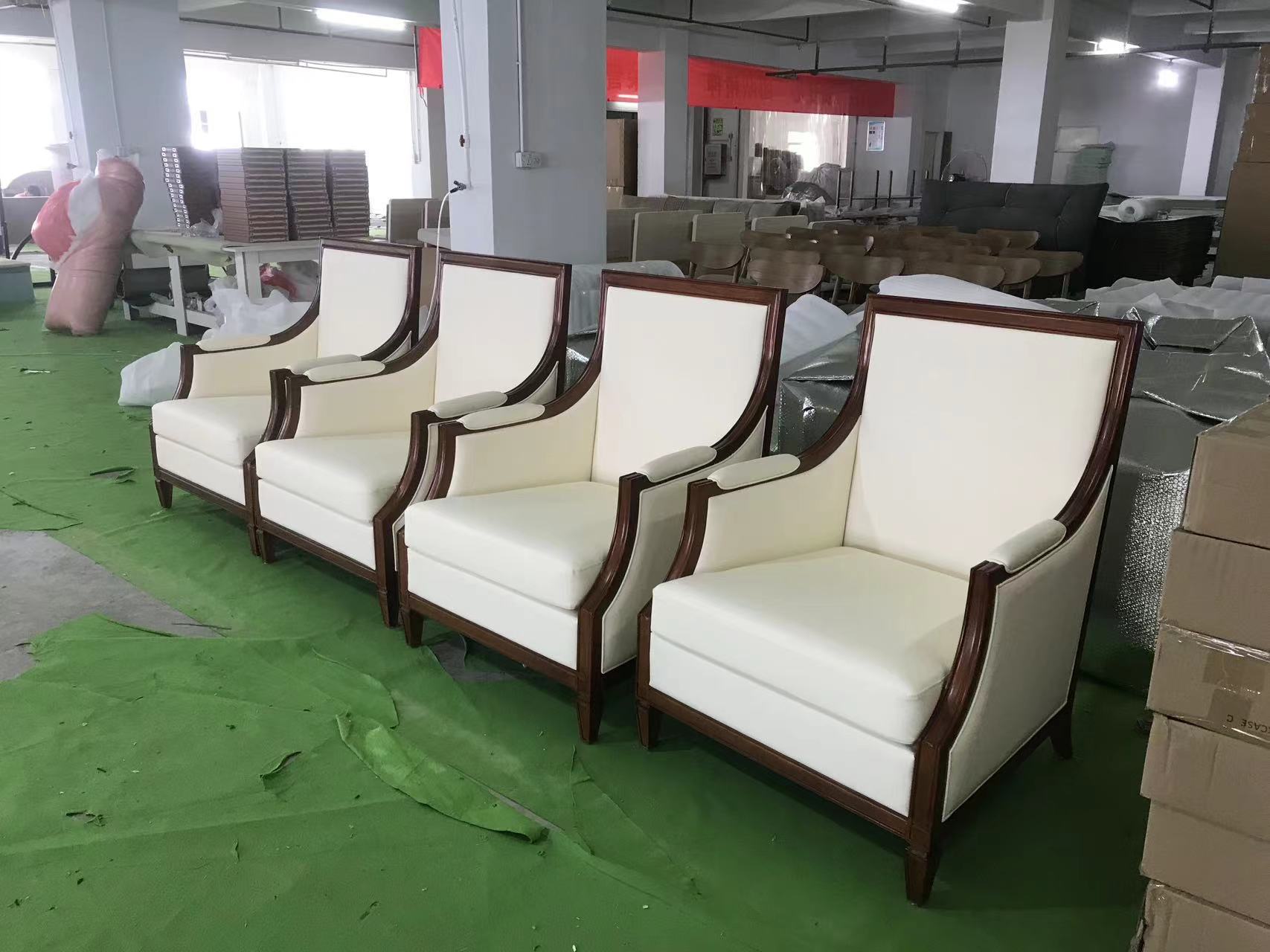 美式休闲沙发椅单简约布艺老虎椅实木复古卧室小户型休闲椅异形