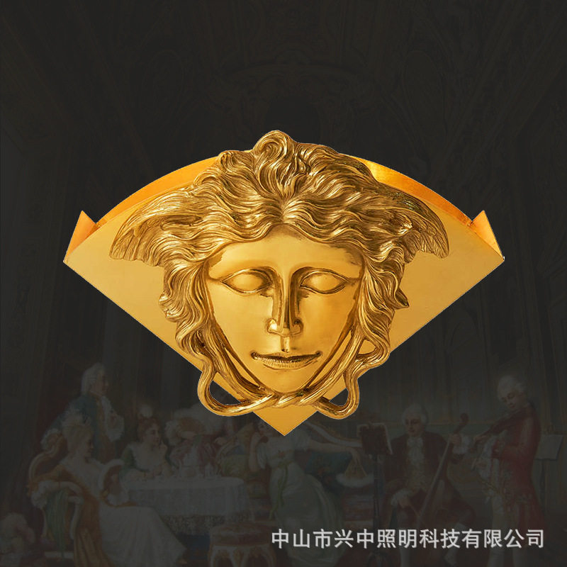 法式全铜壁灯欧式别墅奢华复古过道走廊玄关门厅灯饰古典脱蜡铜灯