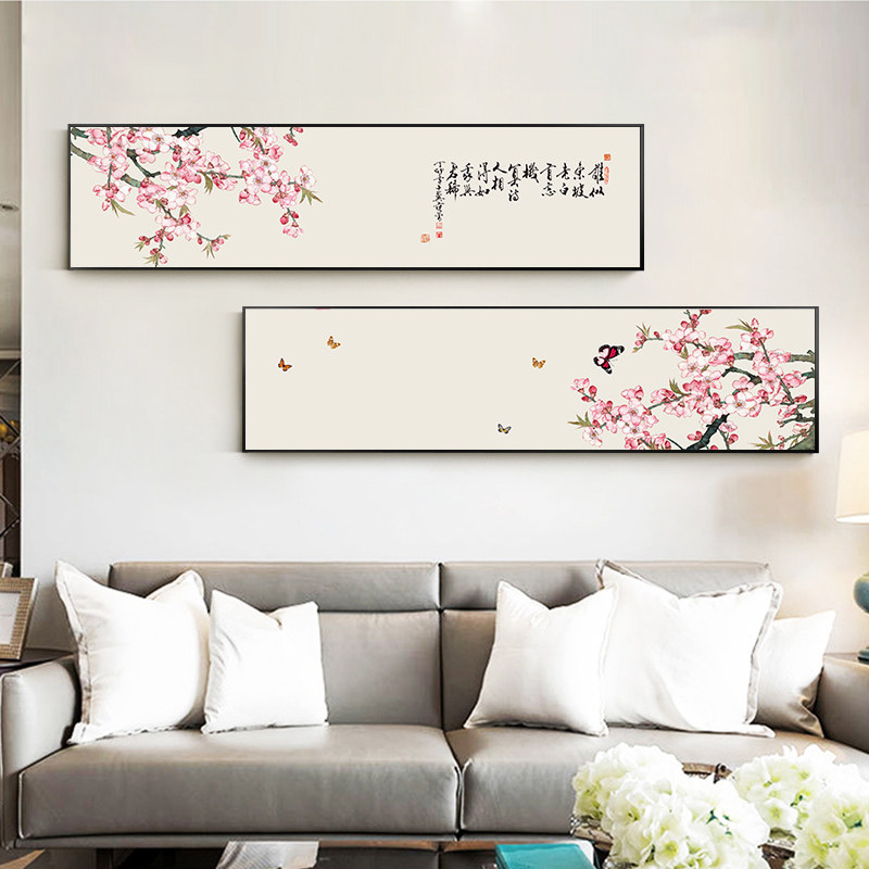 卧室床头画新中式傲雪寒梅客厅装饰画沙发背景墙画中国风书房壁画