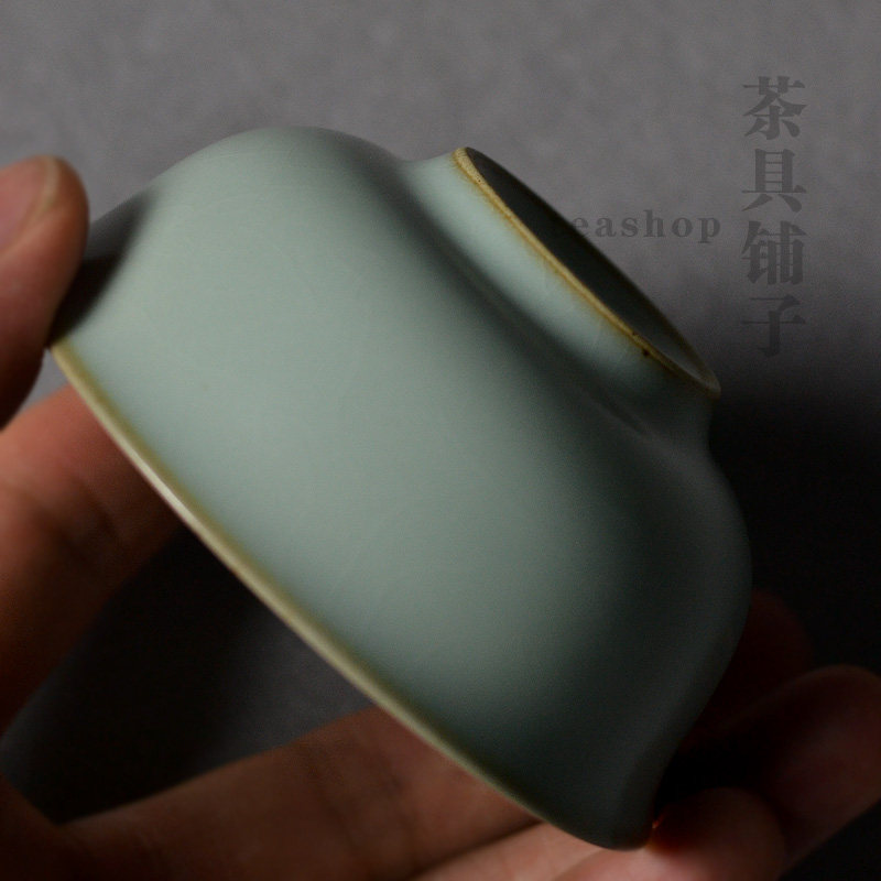聚宝龙功夫茶具汝窑开片茶杯天青釉知情杯品茗杯陶瓷茶器