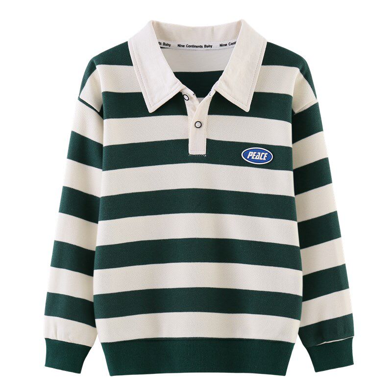 男童卫衣春秋薄款儿童Polo衫T恤长袖中大童洋气男孩翻领秋装上衣
