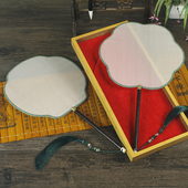 空白古风团扇真丝熟绢工笔画24cm中国风手绘画刺绣DIY透明扇子