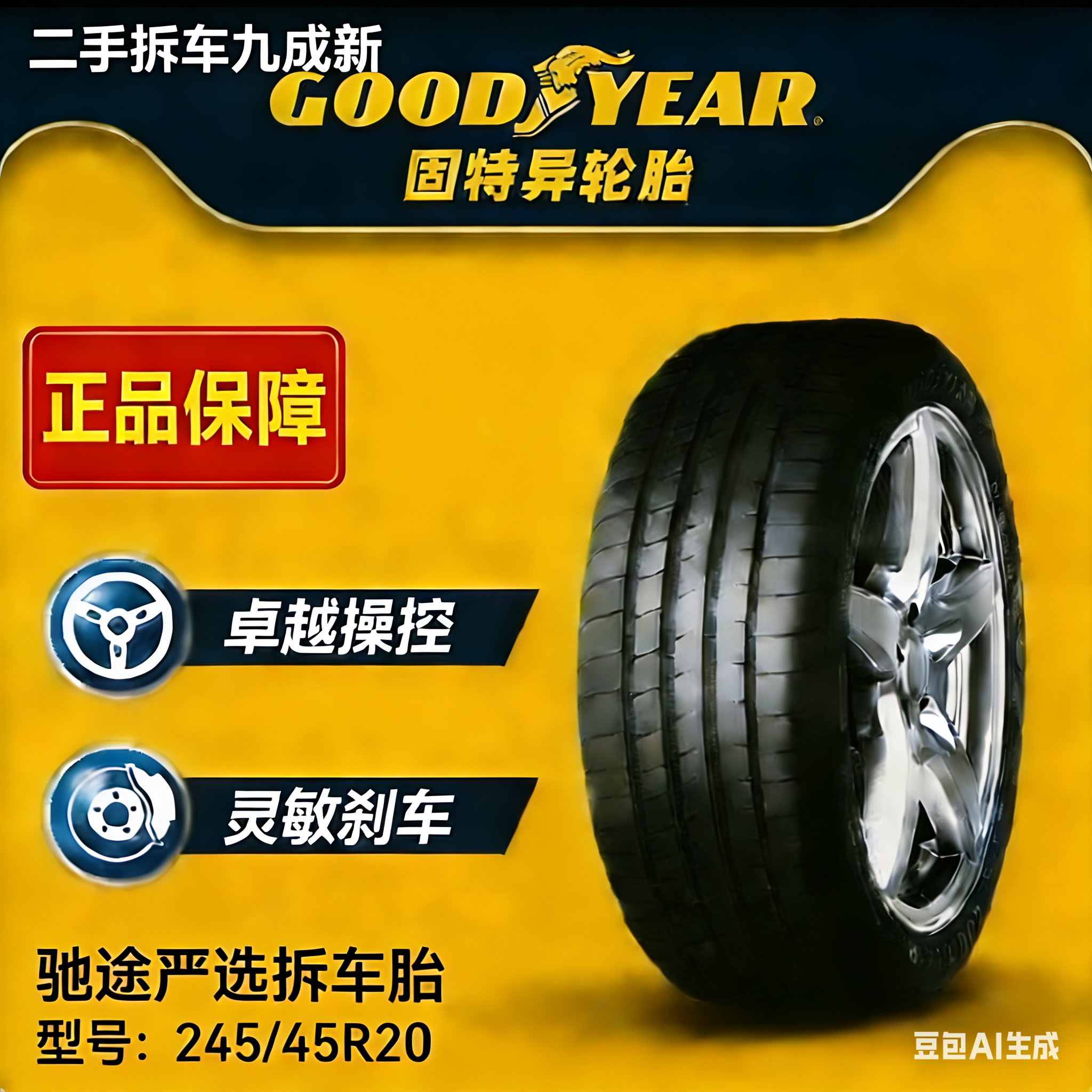 245/45R20固特异轮胎适配魏派vv5/星越L/极光原装二手拆车九成新