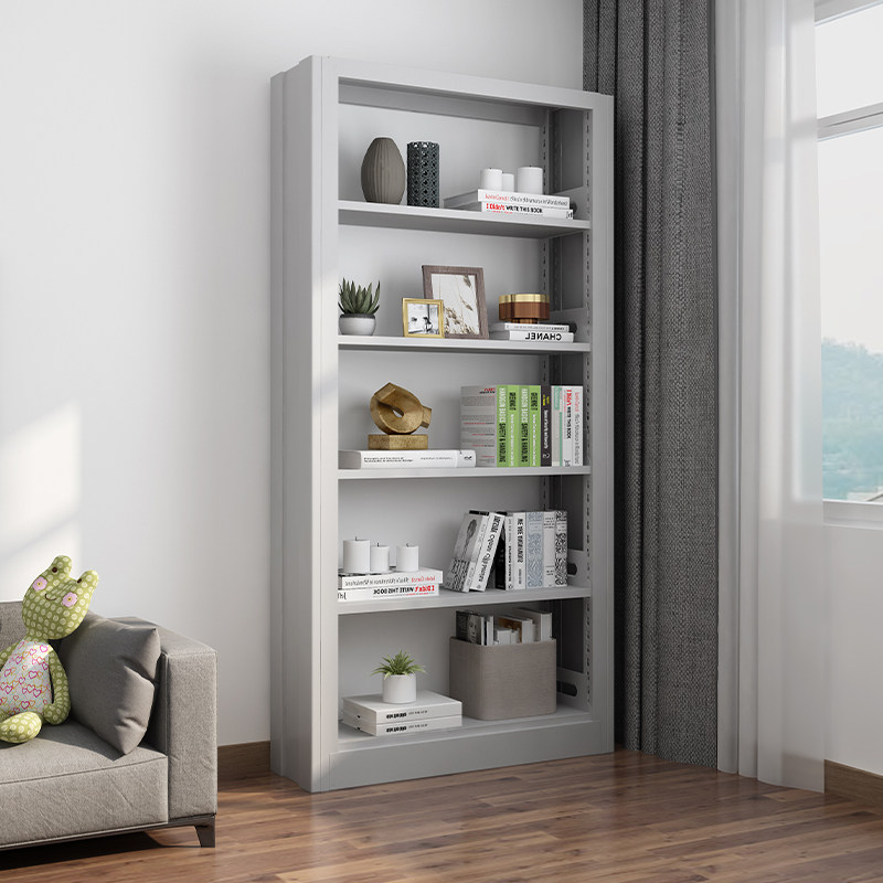 家用钢制书架落地儿童简易书柜置物架书房现代简约铁艺图书馆书架