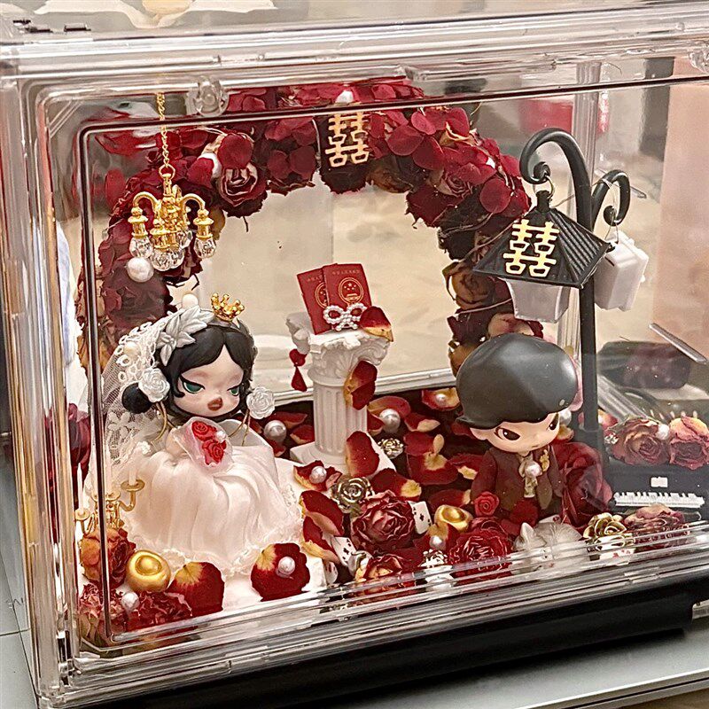 成品】适用泡泡玛特新婚系列结婚订婚礼物送闺蜜实用新娘新人摆件