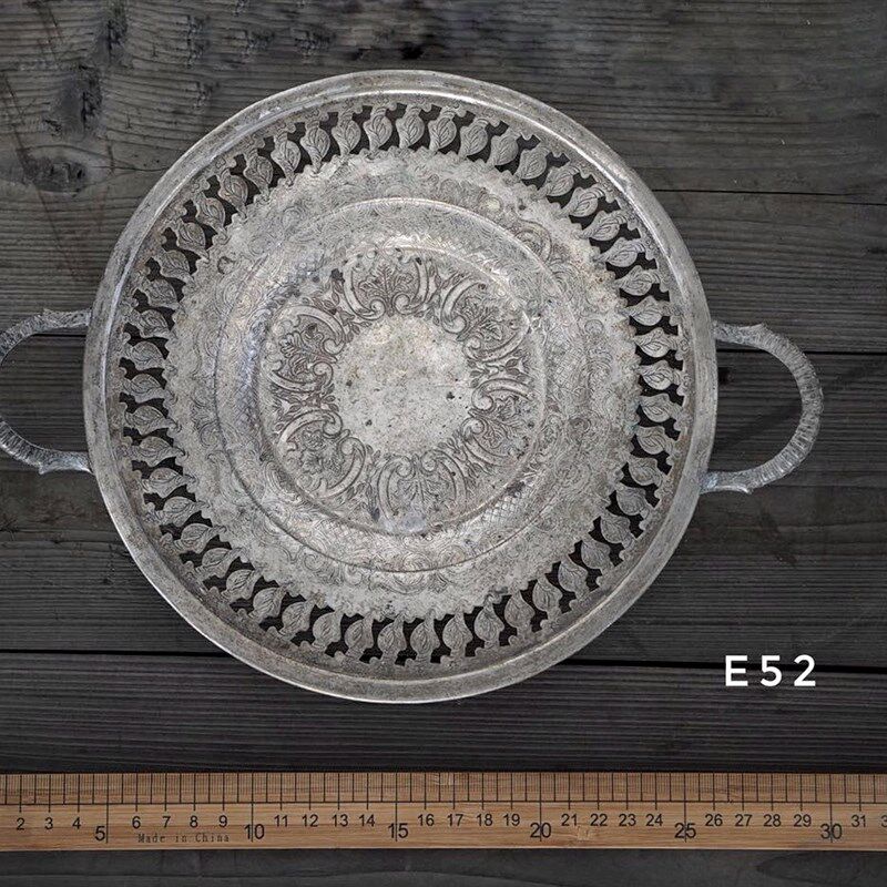 镀银盘D组 西洋旧物Vintage古董复古美食裱花摄影【二店道具铺】