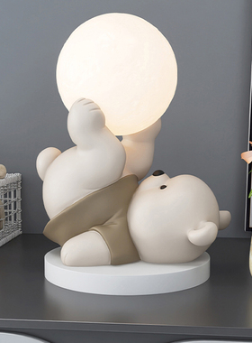 卡通熊摆件家居饰品客厅卧室床头柜小夜灯儿童房书桌台灯生日礼物