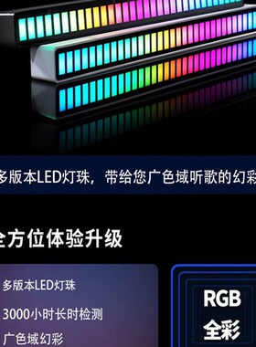 RGB幻彩拾音氛围灯 车载vfz拾音灯LED音乐节奏灯电竞房间桌面摆件