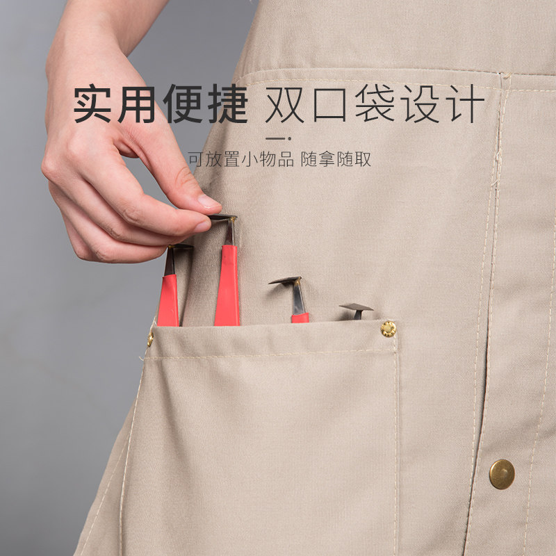 水流星陶艺围裙工作服拉坯泥塑专用围裙成人帆布绘画围裙美术用品
