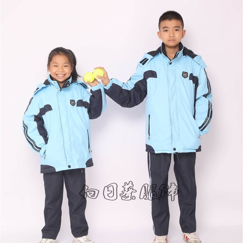 新款南宁市学生校服冬季小学中学高中防寒服外套棉服加绒棉衣厚