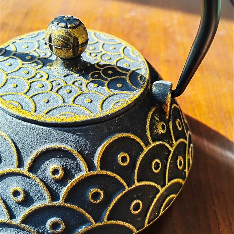 好客山东 铜钱铁壶煮茶器茶炉铸铁壶泡茶壶专用煮茶烧水壶铁茶壶