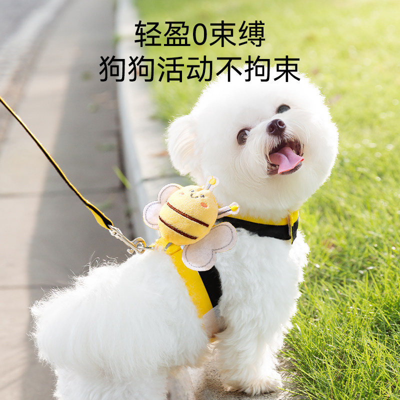 小狗狗牵引绳背心式小型犬泰迪比熊博美胸背带狗链子宠物遛狗绳子