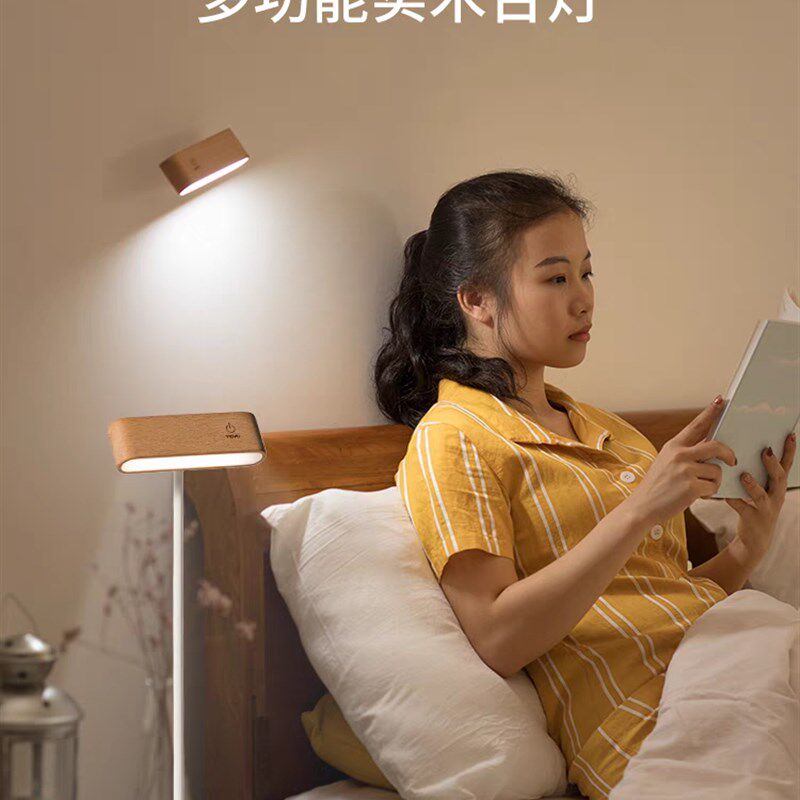 免打孔接线led日式书房卧室护眼充电小夜灯床头灯台灯墙壁灯柜灯C