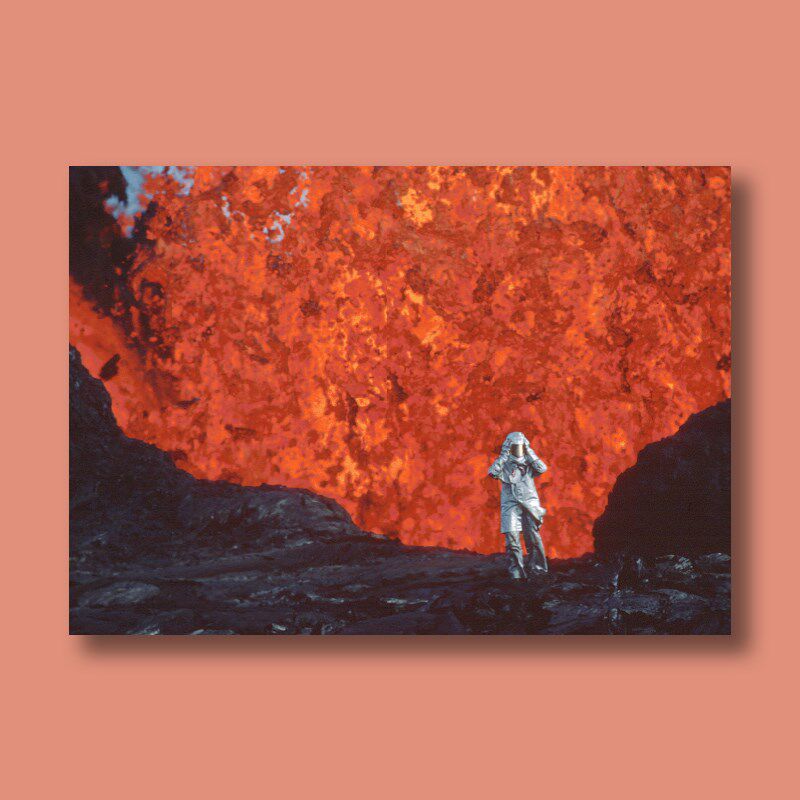 火山挚恋海报地理纪录片风景装饰画卧室墙贴卡片宿舍复古拍照背景