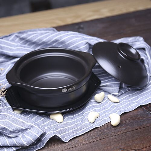 杰鼎明火耐高温米线砂锅专用锅 煲仔饭焖菜多用砂锅 配托盘沙锅