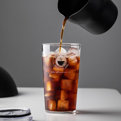 吸管杯耐高温玻璃杯冰美式咖啡杯女生夏季饮料杯大人带盖喝水杯子