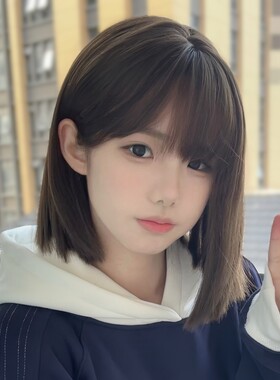 纤韵佳人假发女短发波波头黑棕色自然少女气质修脸短直发全头套式
