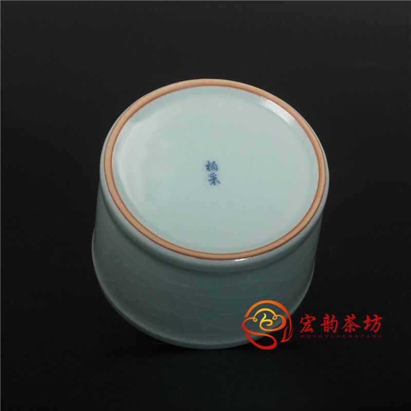 柏采窑豆青釉锦瑟茶漏全手工茶滤中式凌云过滤网复古陶瓷开片茶具