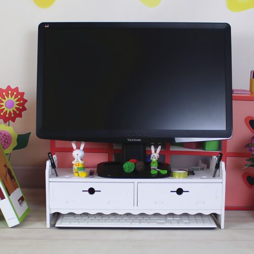 电脑显示器增高架底座办公室桌面收纳盒文件文具键盘抽屉置物架