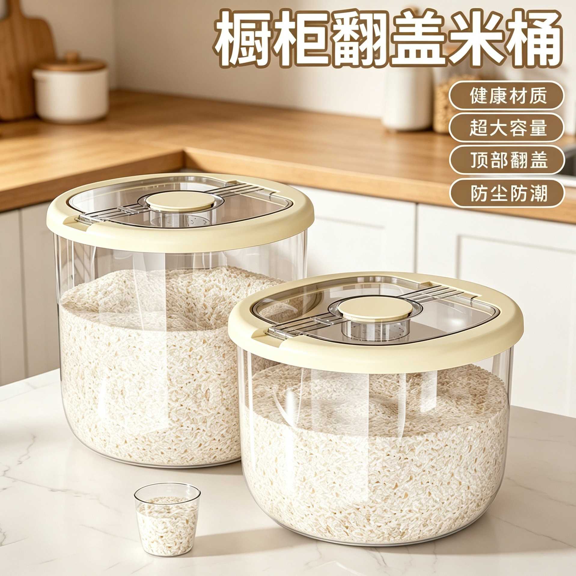 新款米桶家用防虫防潮储粮罐食品级储米箱米缸大米面粉杂粮收纳桶