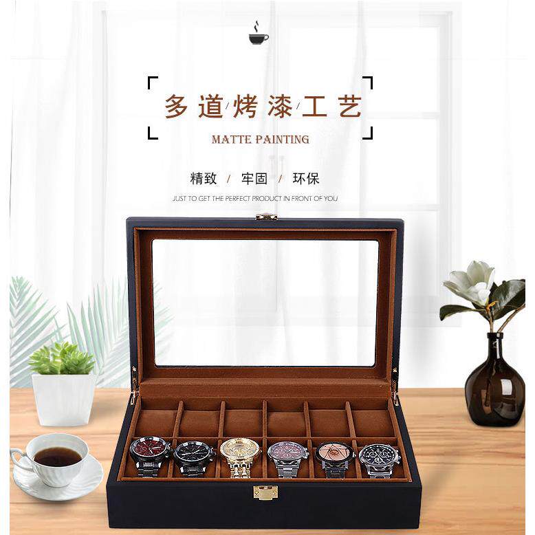 现货木质手表盒烤漆首饰盒收纳盒高级饰品展示盒子手链