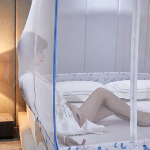 1.8m床公主三开门1.2米床纹账 1.5m 2021新款 蒙古包蚊帐家用免安装