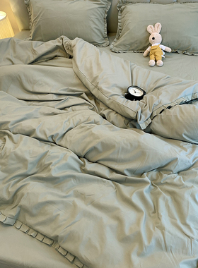 cec潮流仙踪绿花边四件套被套床笠款1.8三件套学生宿舍床单人1.5m